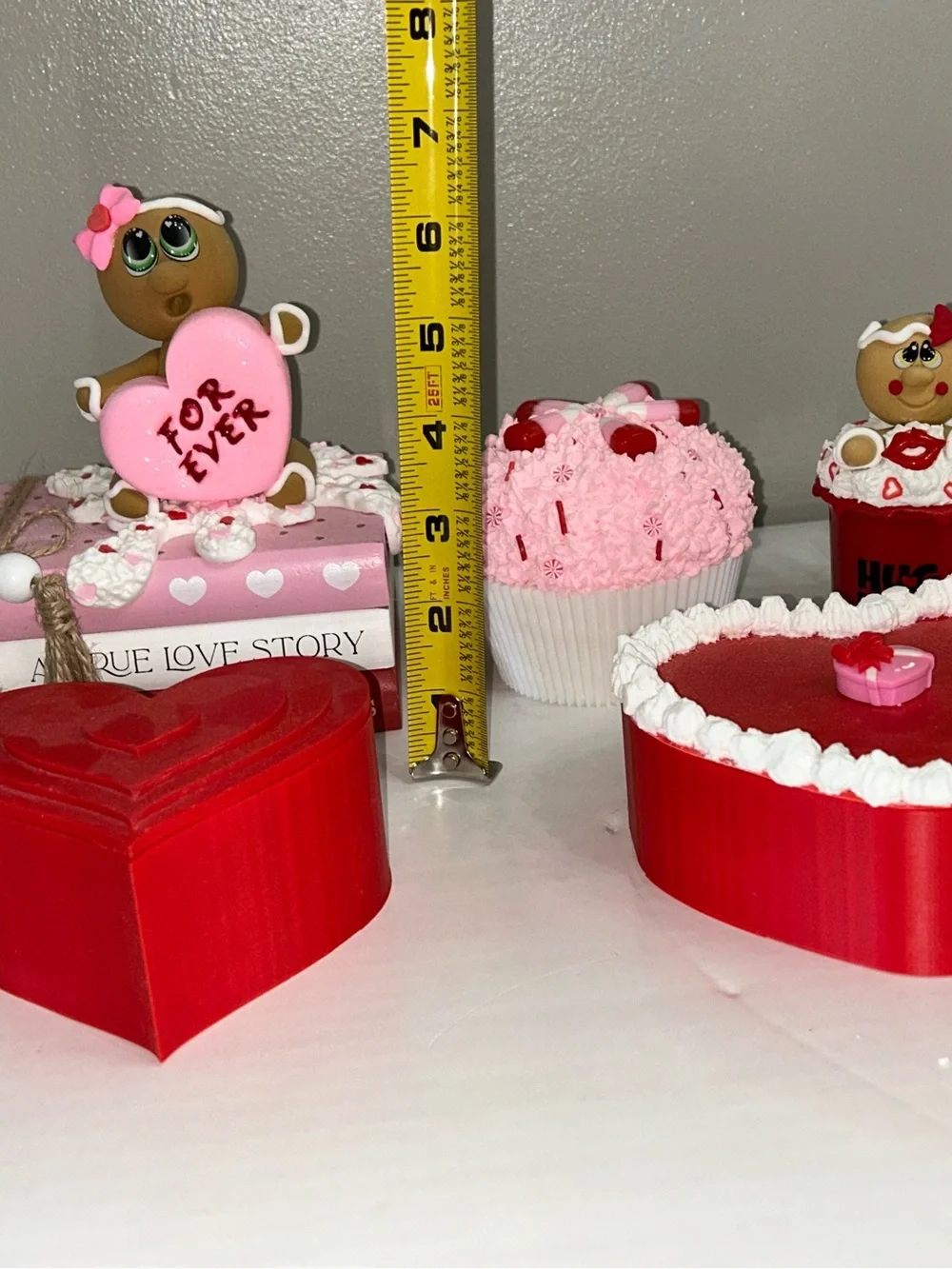 Heart-Shaped Red & Pink Set - Handmade Cute Valentine Decor